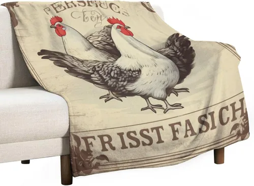 Miniatura 34 de Manta de microfibra suave y acogedora con diseño de gallo rústico en blanco y negro, suave y acogedora manta de microfibra para sofá, cama, oficina
