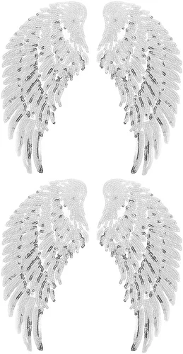 Operitacx 2 pares de parches de lentejuelas para coser en ropa, manualidades, material agradable a la piel para fiestas, uso diario, accesorio único