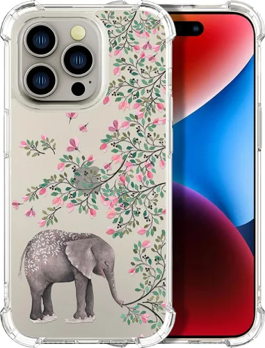 Miniatura 73 de Compatible con iPhone 14, funda transparente y bonita para mujeres y niñas, diseño floral, diseño floral femenino, funda para teléfono 14
