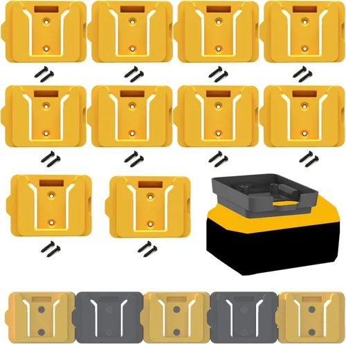 Soportes de batería Gijok para Dewalt 20V, montaje en base, compatible con 20V 60V (sin batería), paquete de 10 soportes de batería en base para