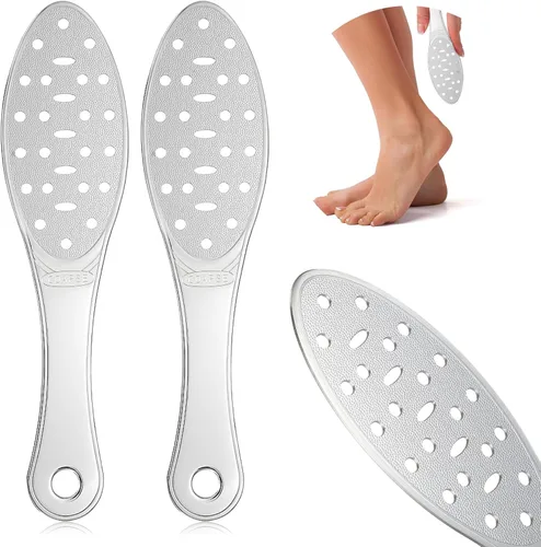 Miniatura 8 de 1 pieza de acero inoxidable para limas de pies, removedor de callos de doble cara, raspador de pie de metal para piel húmeda o seca, herramienta