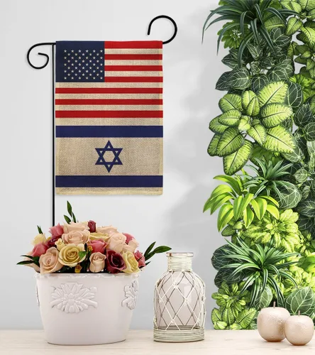 Miniatura 9 de Americana Home & Garden Bandera israelí de Israel de Estados Unidos para exteriores, paquete de pancartas para jardín, pared al aire libre, puerta