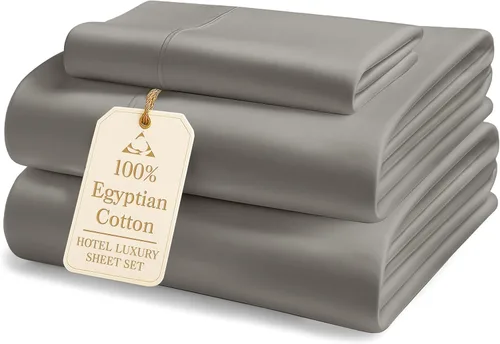 Miniatura 59 de Lane Linen Sábanas 100% de algodón egipcio, tamaño King, naturalmente transpirables y duraderas, cómodas para el invierno, ultra suaves, comodidad
