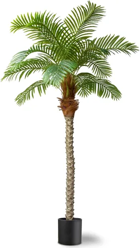 Miniatura 13 de Artificial Palm Tree, ANTING 5FT Tall Faux Palm Tree with Black Base Pot, Artificial Plants with Lifelike Leaves for Outdoor Indoor Home Living Room