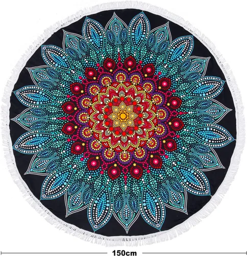 Miniatura 6 de LIVILAN Toalla de playa redonda bohemia con mandala para mujer, toalla de playa circular suave y bonita, manta de playa circular, regalos hippie