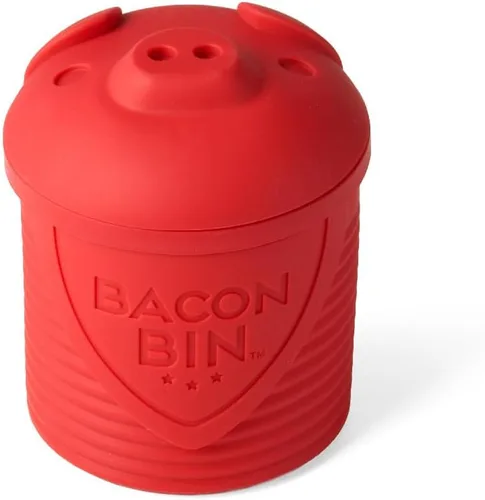 Talisman Designs Colador y colector de grasa de bacon | Tamaño XL | Herramientas de cocina familiares | Recipiente de grasa de silicona divertido y