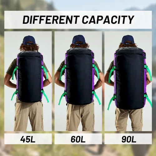 Miniatura 21 de MIER Mochila deportiva grande con compartimento para zapatos, resistente y resistente al agua, azul marino, 45L