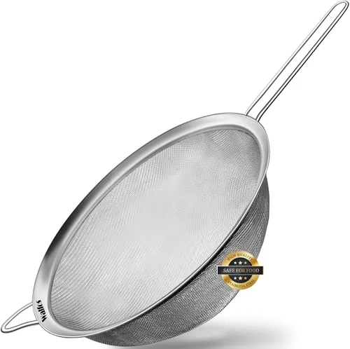 Miniatura 10 de Walfos Cuchara espumadera, colador de malla fina de acero inoxidable 304, filtro de aceite para espuma, colador de malla ultrafina perfecto