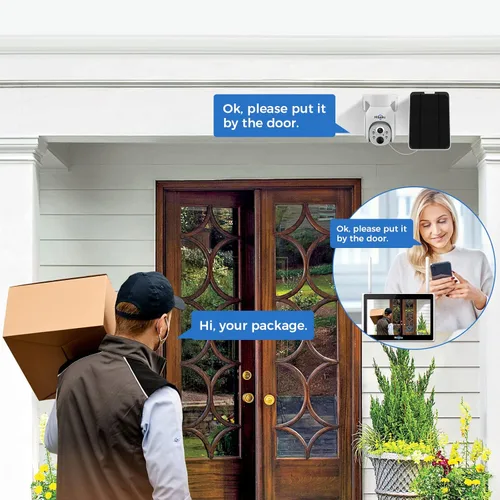 Miniatura 6 de Hiseeu - Cámara de seguridad solar para exterior, 4 cámaras de 4 MP, sistema de cámara de seguridad inalámbrico con pantalla LCD de 10 pulgadas