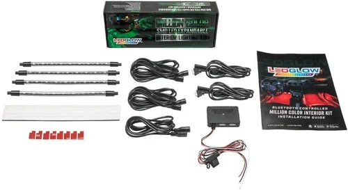 Miniatura 8 de LEDGlow Kit de iluminación de neón para interiores con Bluetooth, multicolor, 4 piezas, para automóviles y camiones, aplicación de teléfono