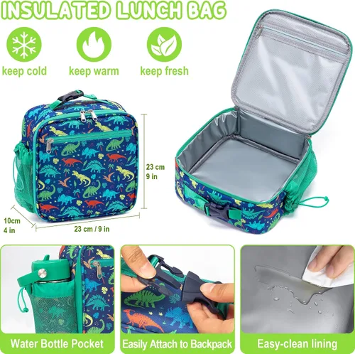 Miniatura 8 de Fimibuke Caja Bento para niños y adultos – Juego de lonchera Bento de 3 a 4 compartimentos a prueba de fugas con tarro de comida aislado, botella
