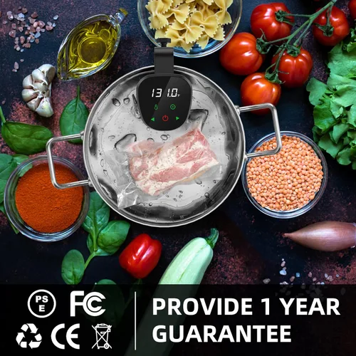 Miniatura 4 de Máquina Sous Vide - Cocinador Suvee - Kit Sous Vide Rocyis con Tapa, Recetas - Circulador de Inmersión de Calentamiento Rápido de 1000W / Negro