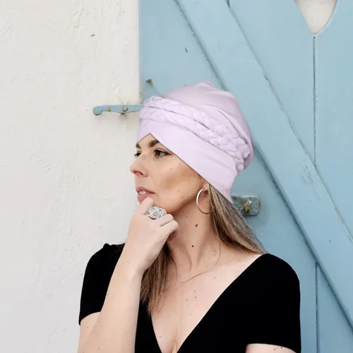 Miniatura 6 de Gorras de turbante africanas para mujer, gorro con torsión, preatado, doble trenza