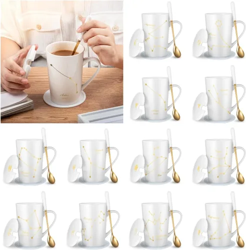 Miniatura 7 de Fullcci-15oz Creative Constellation Aquarius - Taza de café con capacidad para mejorar la taza de té para jugo de leche de cacao y agua