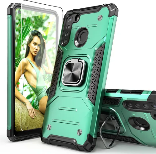 Miniatura 11 de Funda para Galaxy A15 con protector de pantalla negro para hombres y niños, cubierta híbrida de prueba de caídas con soporte para tarjeta de montaje