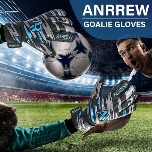 Miniatura 7 de Guantes de portero de fútbol con protección de dedos y doble protección para la muñeca. Los guantes de portero proporcionan un control y agarre Azul