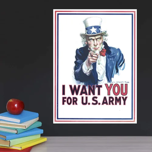 Miniatura 5 de Palace Learning Tío Sam - Póster con texto en inglés "I Want You For U.S. Army Poster – Póster de la Segunda Guerra Mundial – Segunda Guerra Mundial