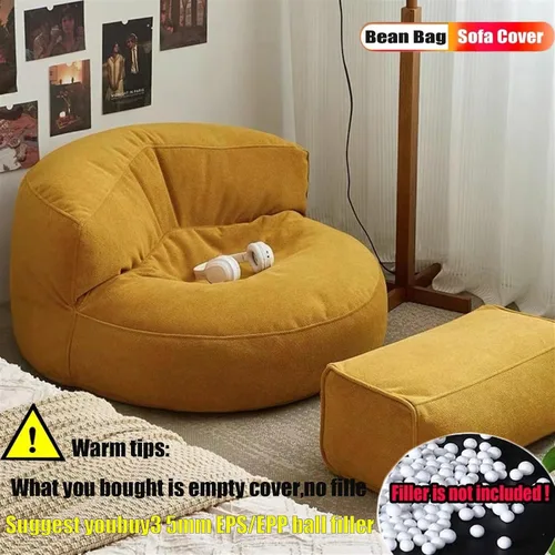 Miniatura 3 de SXBCyan Funda para puf de felpilla gruesa y suave, para niños y adultos, sin relleno, lavable, asiento esquinero, puf, muebles otomanos