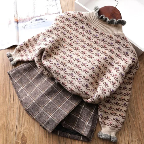 Miniatura 12 de Camisetas para bebé niña, suéter con mangas de suéter, ropa de una niña larga con fondo largo para niñas de bebé simple