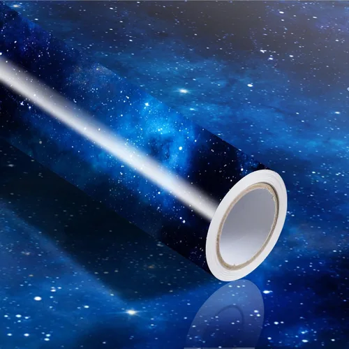 Miniatura 29 de Nuxovilar Papel Tapiz de Mármol Galaxia Azul Oscuro con Textura Despegar y Pegar, 15.75"x39.37", Papel de Contacto Autoadhesivo, Patrón Cósmico Tipo