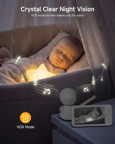 Miniatura 9 de ARENTI Monitor de bebé, cámara WiFi 6 de 2K/3MP y audio, pantalla inalámbrica de 5 pulgadas, aplicación para teléfono inteligente