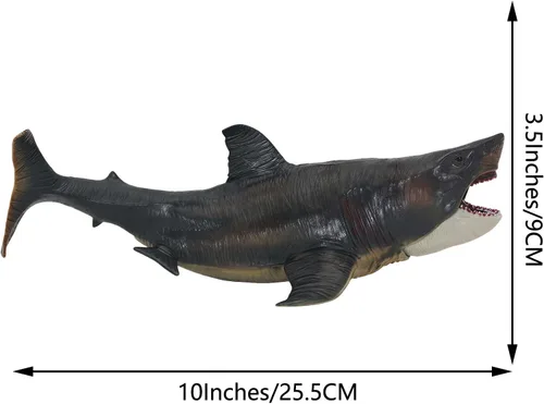 Miniatura 4 de Megatooth - Juguete de tiburón con mandíbulas que se abren el Megalodon de 11 pulgadas, figura de acción realista de animales marinos, ideal
