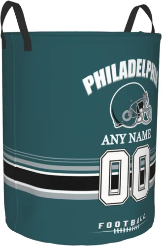Miniatura 2 de Cesta de lavandería Philadelphia, cesta de lavandería personalizada estilo fútbol, cesta de almacenamiento plegable personalizada con nombre