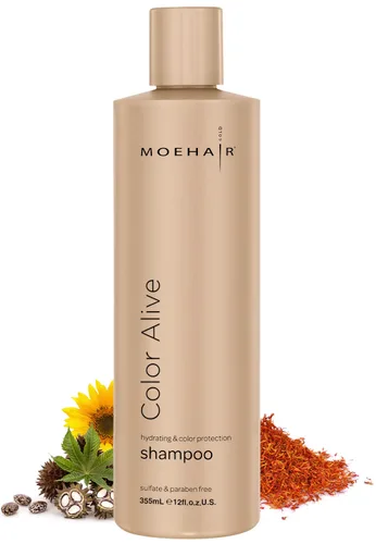 MOEHAIR Color Alive Champú | Hidratante e Hidratante | Champú para cabello teñido | Champú sin parabenos y sulfatos | Rico en aceite de cártamo y