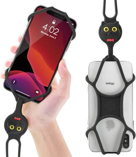 Soporte universal para teléfono móvil, correa de silicona para el cuello, funda para teléfono móvil para iPhone Xs Max XR X 8 7 6S Plus Samsung