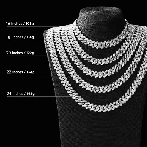 Miniatura 6 de nkjegol Cuban Chain Necklaces SilverGold Cuban Link Chains Mens Iced Out Miami Bling Diamond Hip Hop Jewelry for Women