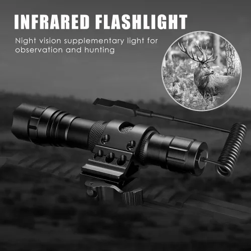 Miniatura 6 de 501F Vcsel 850nm IR iluminador luces de la linterna para visión nocturna Zoomable infrarrojos linterna iluminador con control dual interruptor