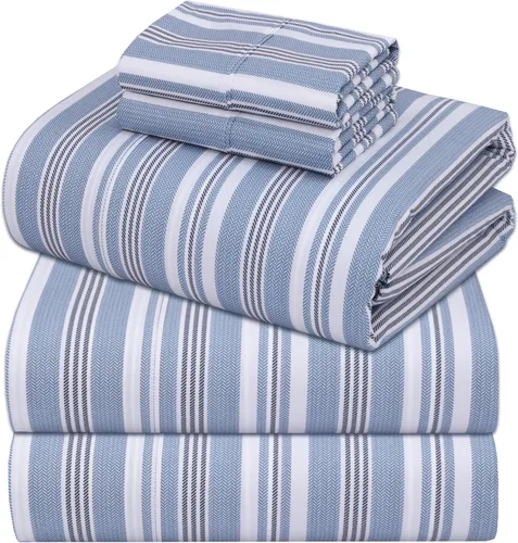 Miniatura 54 de ZOYER Sábanas de percal 100 % algodón tamaño King, refrescantes y transpirables para personas que duermen con calor, ropa de cama crujiente