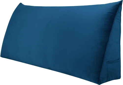 Miniatura 15 de WOWMAX Almohada de cuña para cabecera de cama de día, con funda extraíble, terciopelo negro, tamaño matrimonial