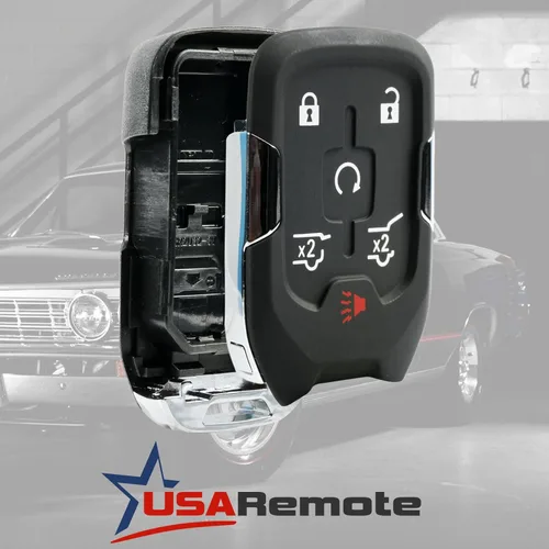 Miniatura 3 de Carcasa de llave inteligente con llavero de entrada sin llave compatible con 2014 2015 2016 2017 Chevy Tahoe Suburban / GMC Yukon (HYQ1AA)