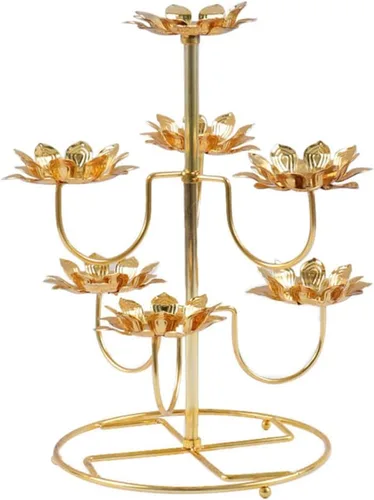 Milisten 1 portavelas en forma de loto elegante soporte decorativo para velas para templo y decoración del hogar, diseño de calidad premium para uso