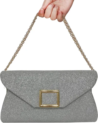 Miniatura 6 de sioglam Bolso de mano de noche con purpurina para mujeres y niñas, bolsa de baile de graduación, cóctel, fiesta, boda, noche