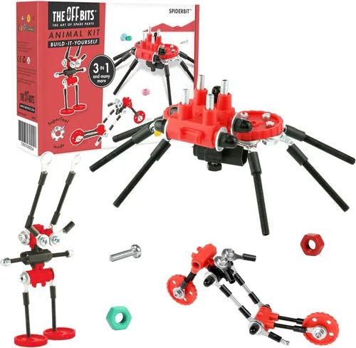 Miniatura 14 de The Off Bits - Juego de erectores: mini juguetes STEM de animales para niños de 6 años, juegos de construcción de juguetes con tuercas y tornillos