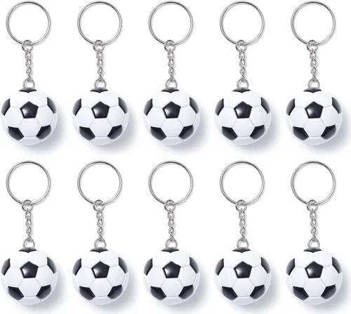 10 llaveros de pelota de fútbol, mini llavero de fútbol, llavero de pelota deportiva para recuerdos de fiesta, recuerdo de equipo, recompensas