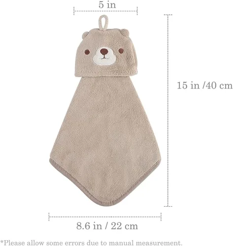 Miniatura 7 de PRATIQUE Paquete de 5 bonitas toallas de mano, toallas de baño con lazo para colgar, toalla de mano para niños, animales, toalla de mano absorbente
