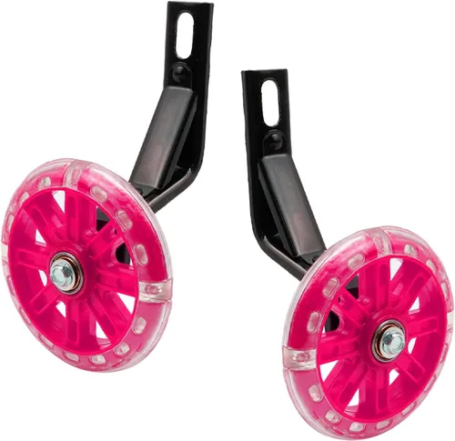 Miniatura 11 de Par de ruedas auxiliares de bicicleta para niños, accesorios para bicicletas de 12 "14" 16", ruedas de entrenamiento flash Negro
