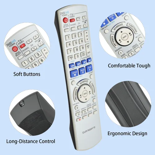 Miniatura 2 de EUR7659Y70 - Control remoto compatible con grabadora de DVD VCR Panasonic DMR-ES25 DMR-ES35 DMR-ES45 DMR-ES46 DMR-ES25S DMR-ES35V DMR-ES45V