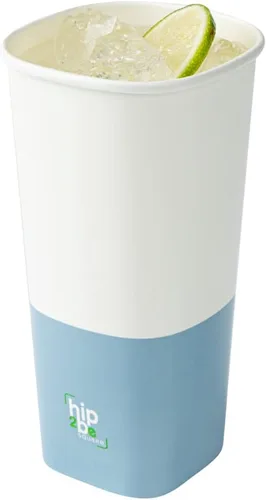 Miniatura 23 de Restaurantware Hip 2 Be Square - Tazas de café de papel de 12 onzas, 25 tazas de café reutilizables a prueba de fugas, tapas se venden por separado