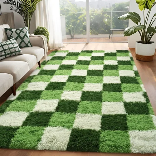 Miniatura 50 de Alfombras de Pasillo Suaves de Color Azul Marino para Dormitorio, Alfombra de Cabecera de 2x6 pies, Alfombras Esponjosas de Felpa, Alfombra de Área