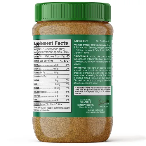 Miniatura 6 de Sanar Naturals Linaza molida Fibra, Omega 3, 6, 9, Lignans Salud digestiva y control de peso Para hornear batidos y recetas diarias Soporte
