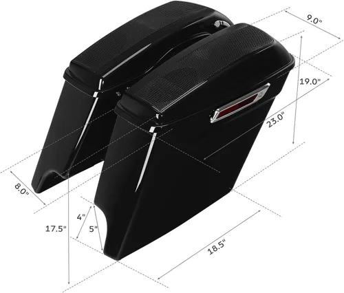 Miniatura 9 de TCT-MOTORPARTS Alforjas rígidas extendidas de 5 pulgadas x 7 pulgadas para bocinas Harley 2014-2024 Touring Road King, Road Glide, Street Glide
