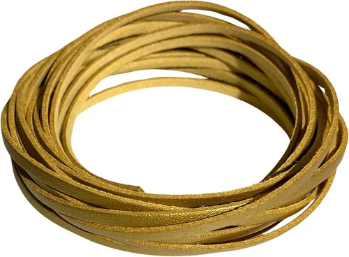 Miniatura 8 de Cordón de cuero plano de 0.157 pulgadas, 5+ yardas (16.4 ft), cuerda trenzada para fabricación de joyas, cordones de cuero para zapatos, arte