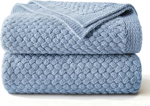 Miniatura 12 de Whale Flotilla Manta de punto grueso, ultra suave, hecha a mano, reversible, de felpilla, para sofá, súper cálida y decorativa, 50 x 60 pulgadas