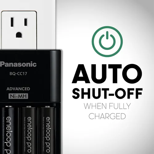 Miniatura 8 de Cargador de batería avanzado individual Panasonic Eneloop con 4 luces led que indican la carga BQ-CC17 Negro