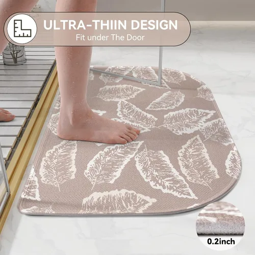 Miniatura 3 de YDKGL Alfombra de baño de medio círculo, alfombras de baño finas para debajo de la puerta, de secado rápido, antideslizante, lavable, con respaldo