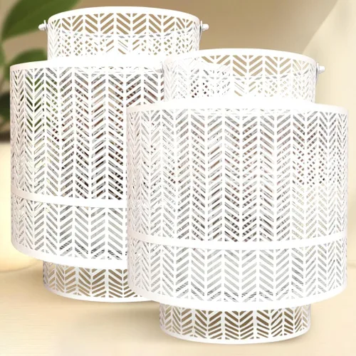 Miniatura 4 de Decozen Farol colgante para velas – Portavelas decorativo pequeño de metal negro para decoración del hogar, patio, comedor, sala de estar